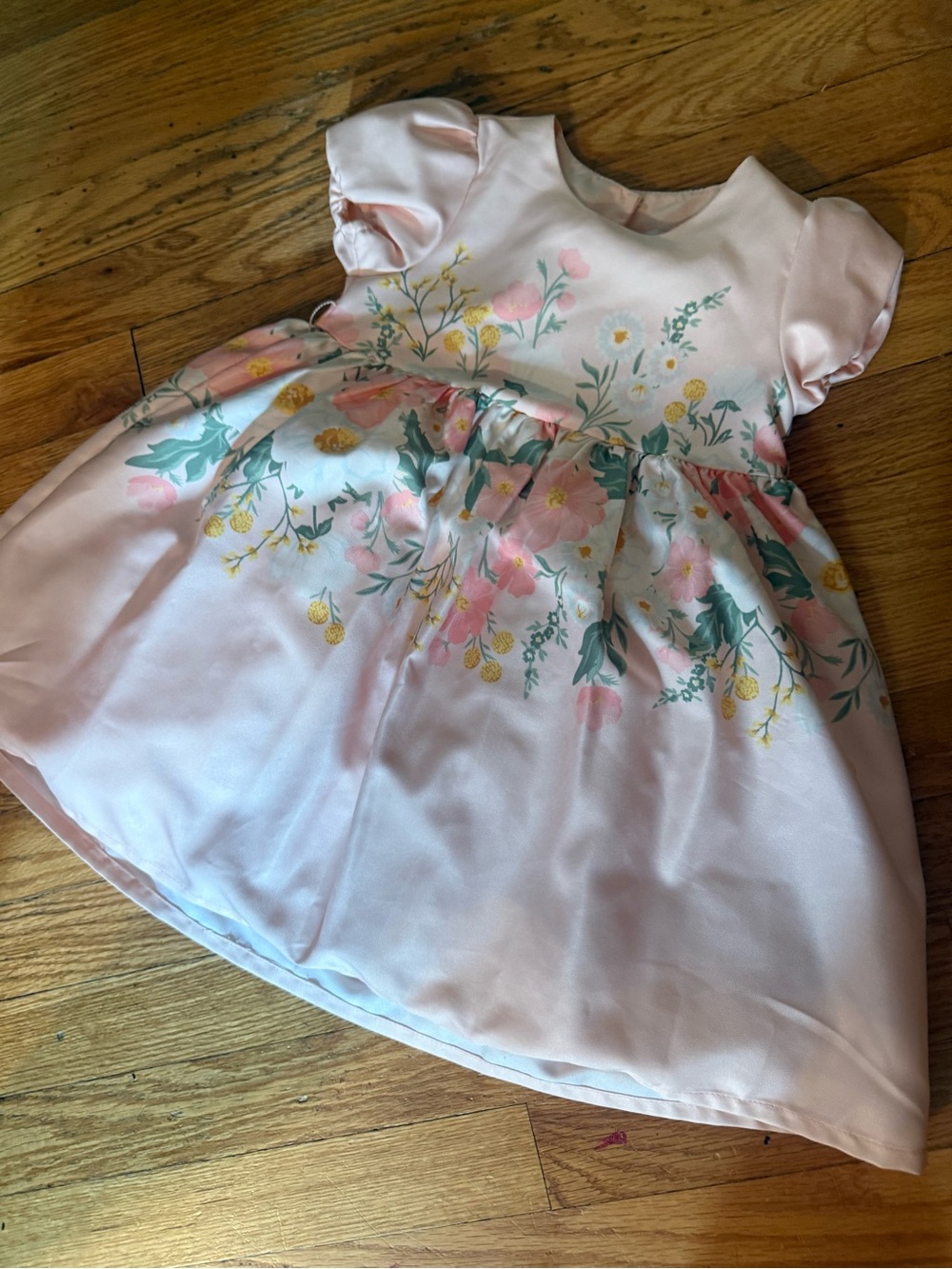 Christian Siriano Pink Floral Satin Party Dress for Girls